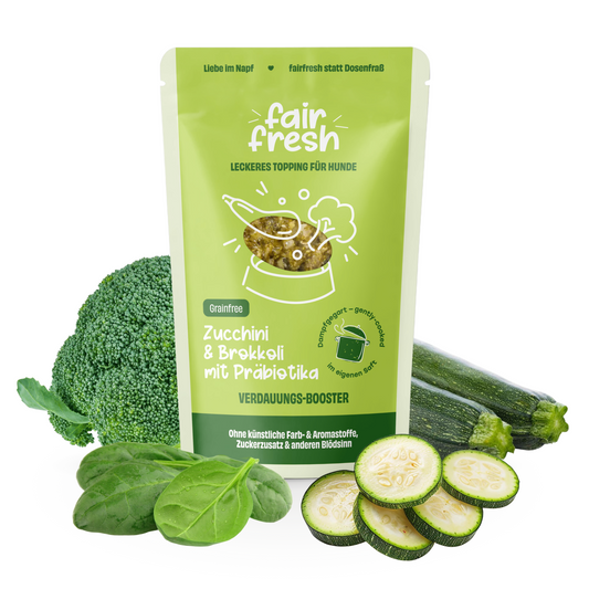 Topping mit Zucchini, Brokkoli und Präbiotika