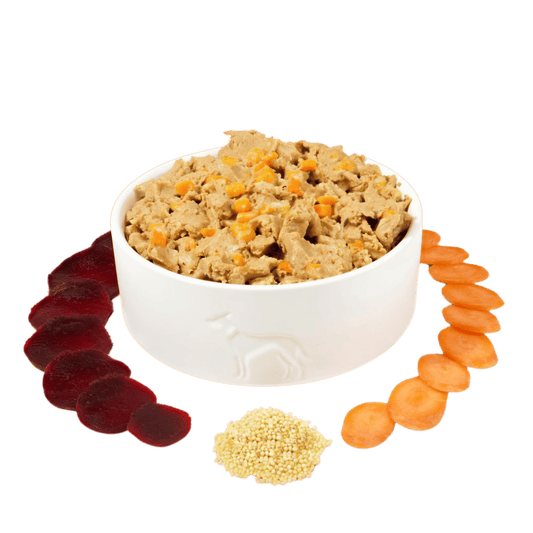 Leichte FAiRführung Geflügel mit Hirse (feine Mousse in eigenem Sud)