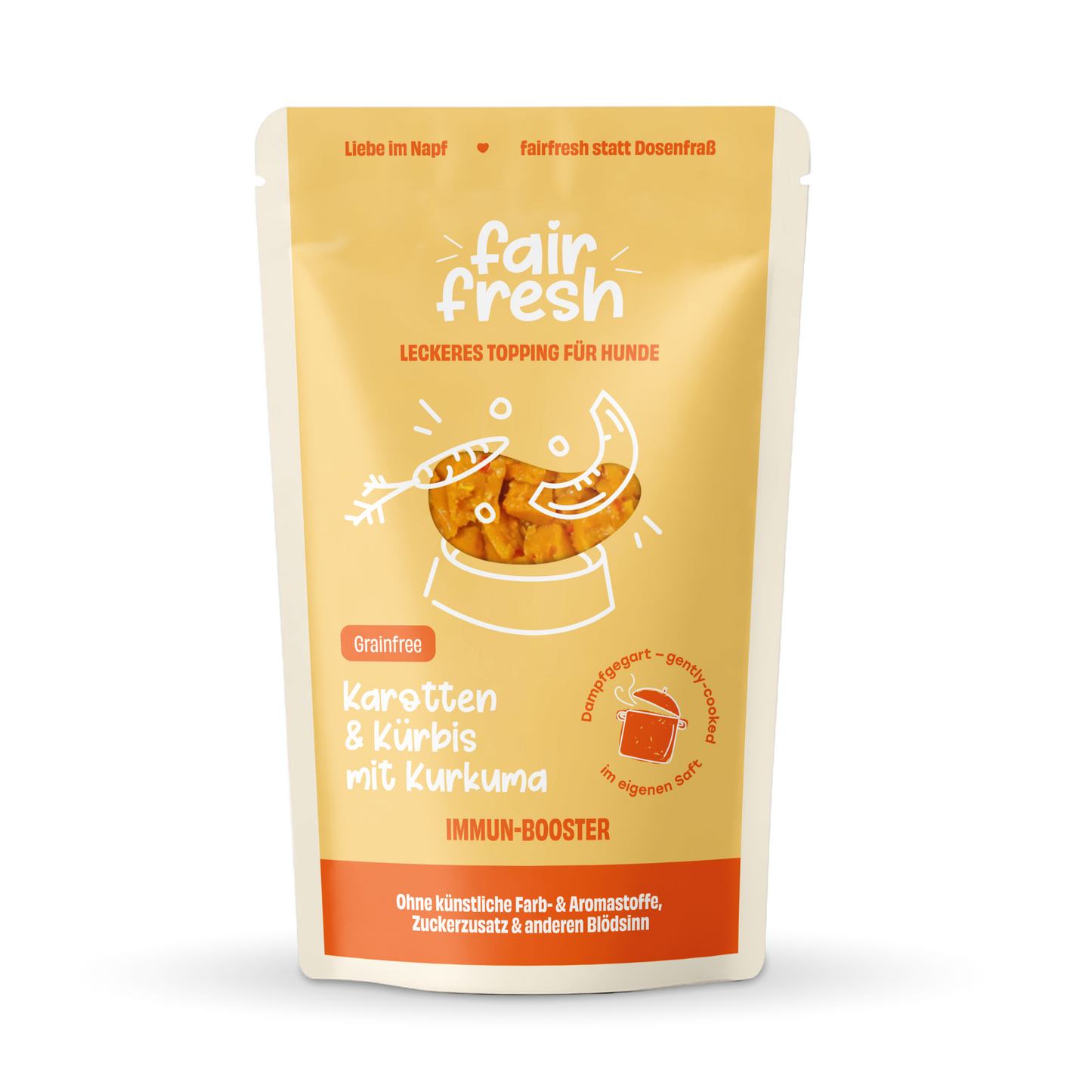 Topping mit Karotten, Kürbis und Kurkuma