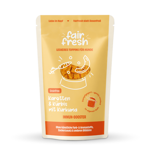 Topping mit Karotten, Kürbis und Kurkuma