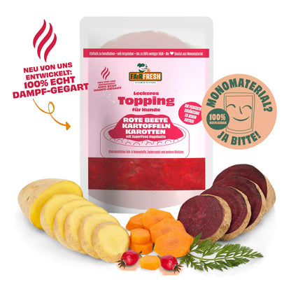 Topping für Hunde - Rote Beete, Kartoffeln, Karotten
