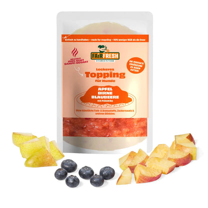 Topping für Hunde - Apfel, Birne, Blaubeere