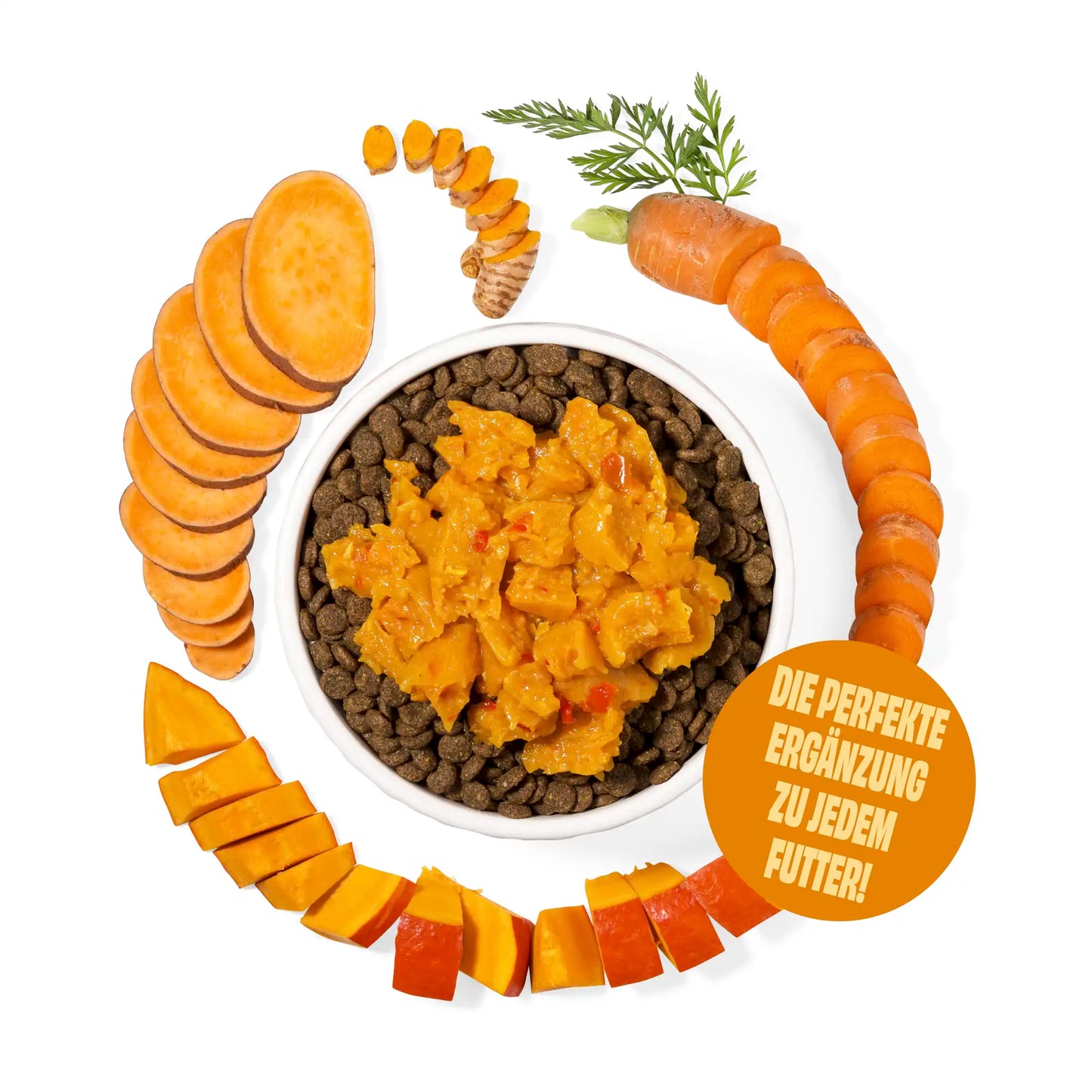 Topping für Hunde - Karotten, Kürbis, Süsskartoffel