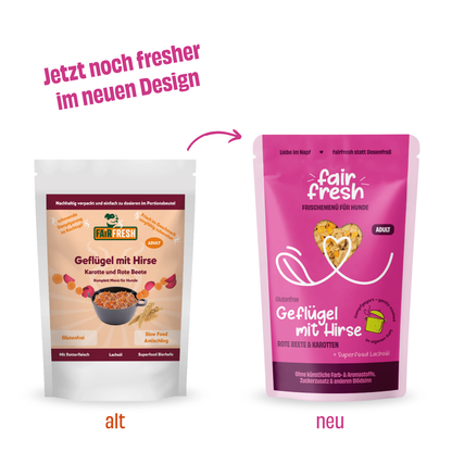 Leichte FAiRführung Geflügel mit Hirse (feine Mousse in eigenem Sud)