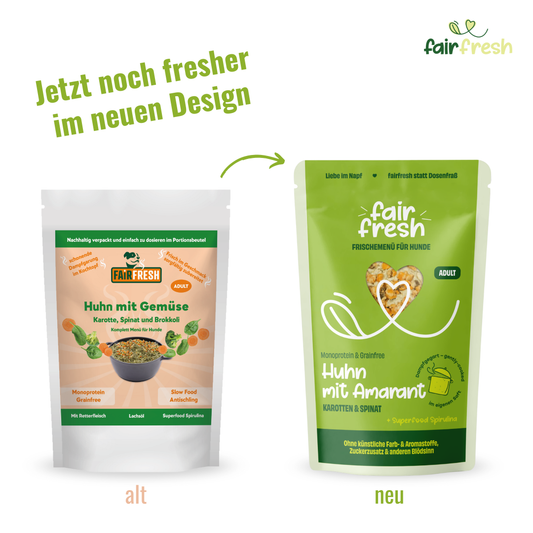 Huhn mit Amaranth, Karotten und Spinat