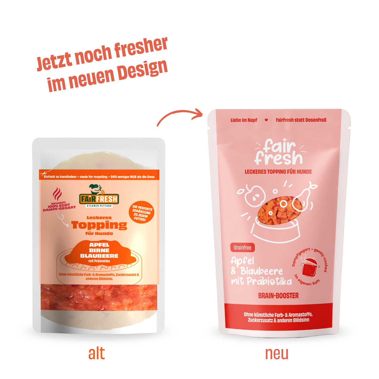 Topping für Hunde - Apfel, Birne, Blaubeere (feines Püree)