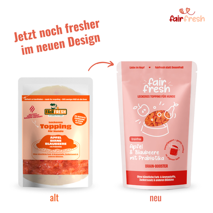 Topping mit Apfel, Blaubeere und Präbiotika