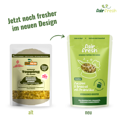 Topping mit Zucchini, Brokkoli und Präbiotika