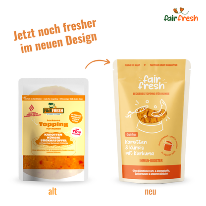 Topping mit Karotten, Kürbis und Kurkuma