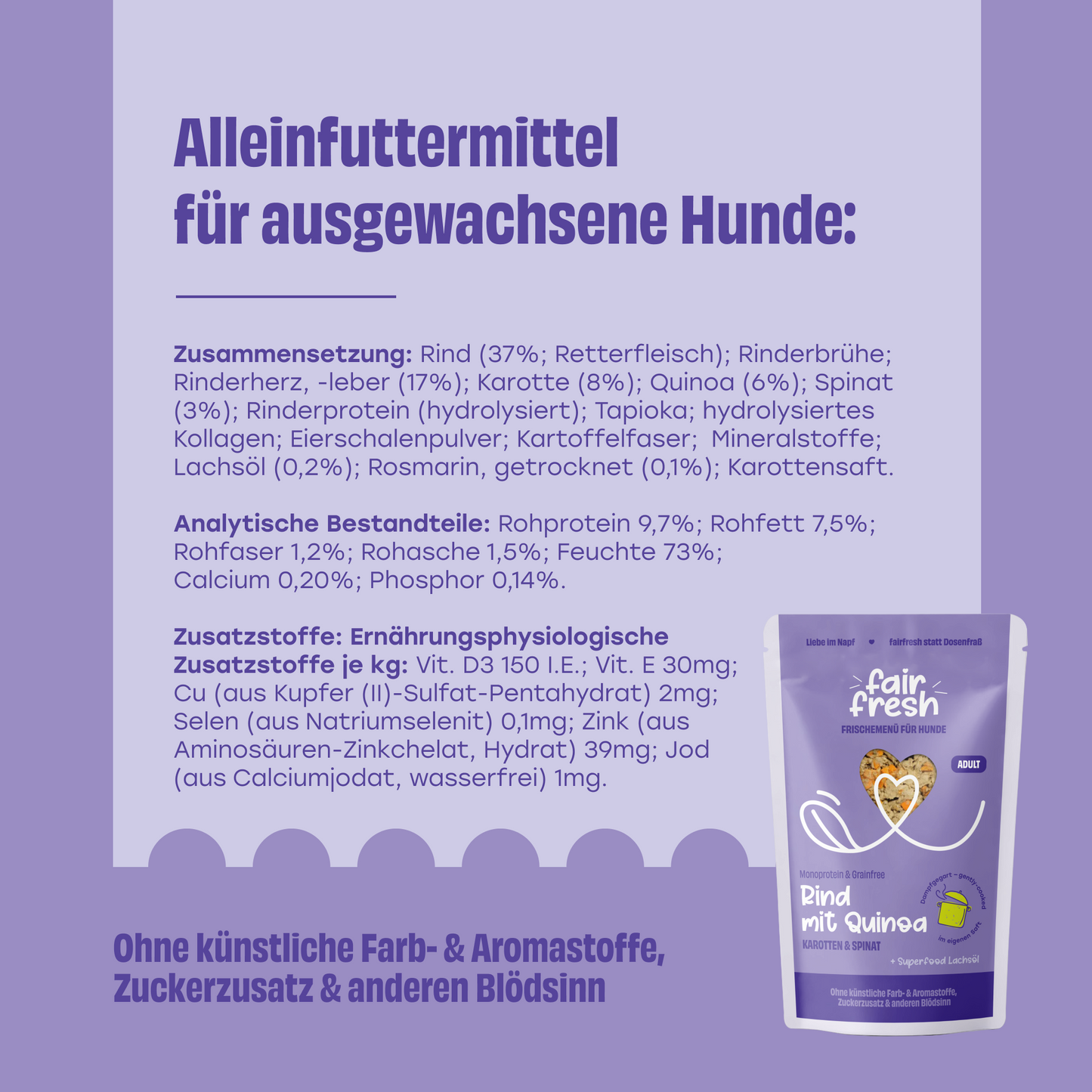 Rind mit Quinoa, Karotten und Spinat