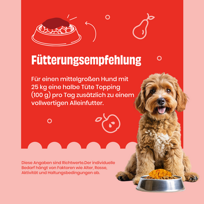 Topping mit Apfel, Blaubeere und Präbiotika