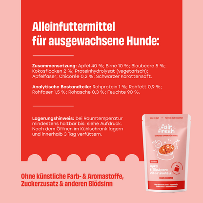 Topping mit Apfel, Blaubeere und Präbiotika