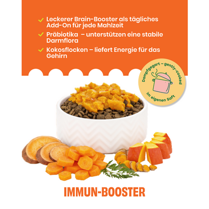 Topping mit Karotten, Kürbis und Kurkuma