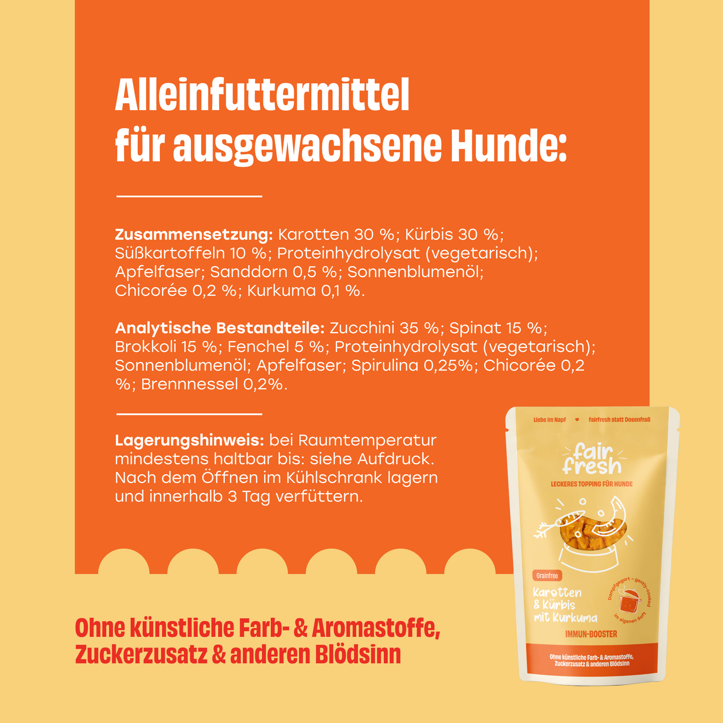 Topping mit Karotten, Kürbis und Kurkuma