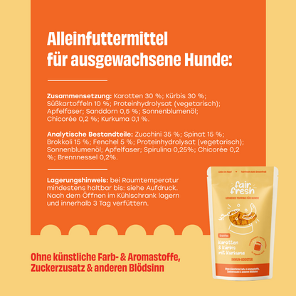 Topping mit Karotten, Kürbis und Kurkuma