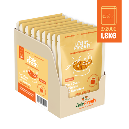 Topping mit Karotten, Kürbis und Kurkuma