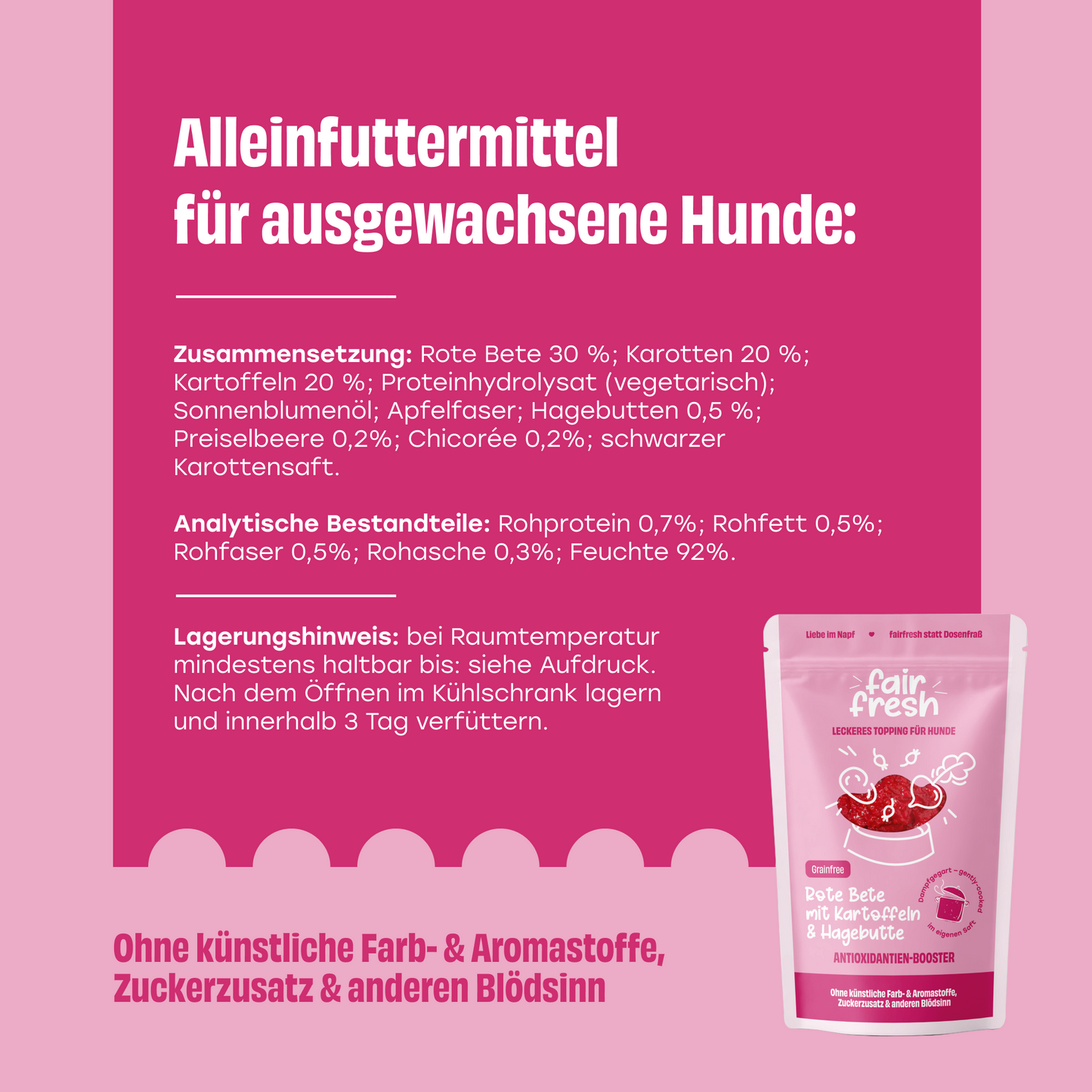 Topping mit Roter Beete, Kartoffeln und Hagebutte