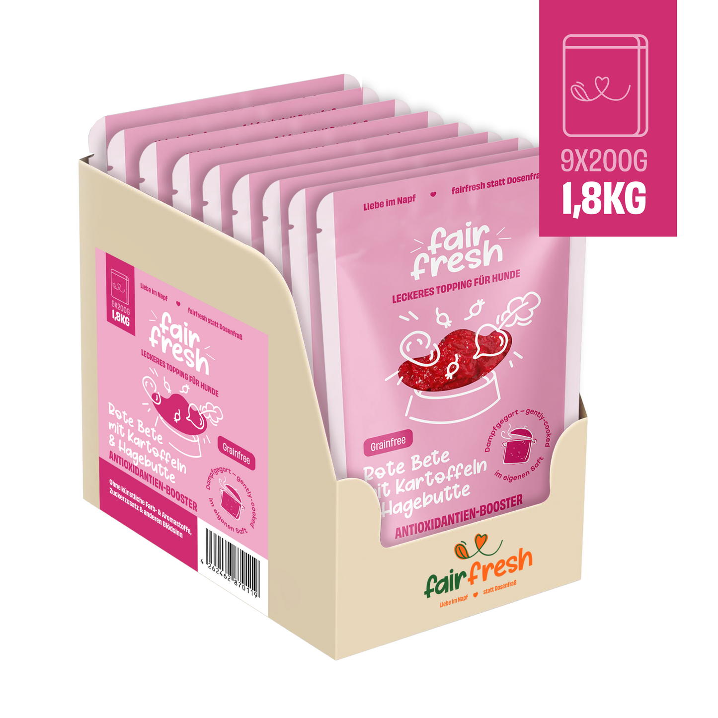 Topping mit Roter Beete, Kartoffeln und Hagebutte