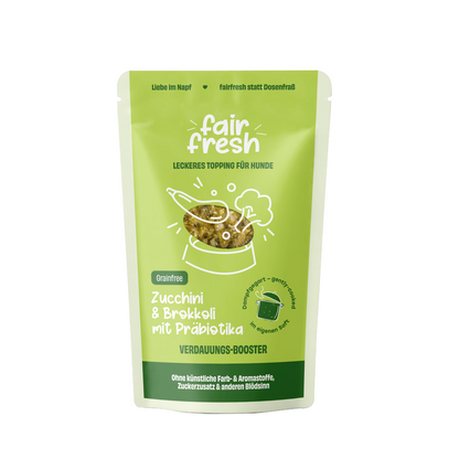 Topping mit Zucchini, Brokkoli und Präbiotika