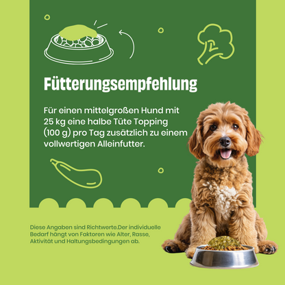 Topping mit Zucchini, Brokkoli und Präbiotika