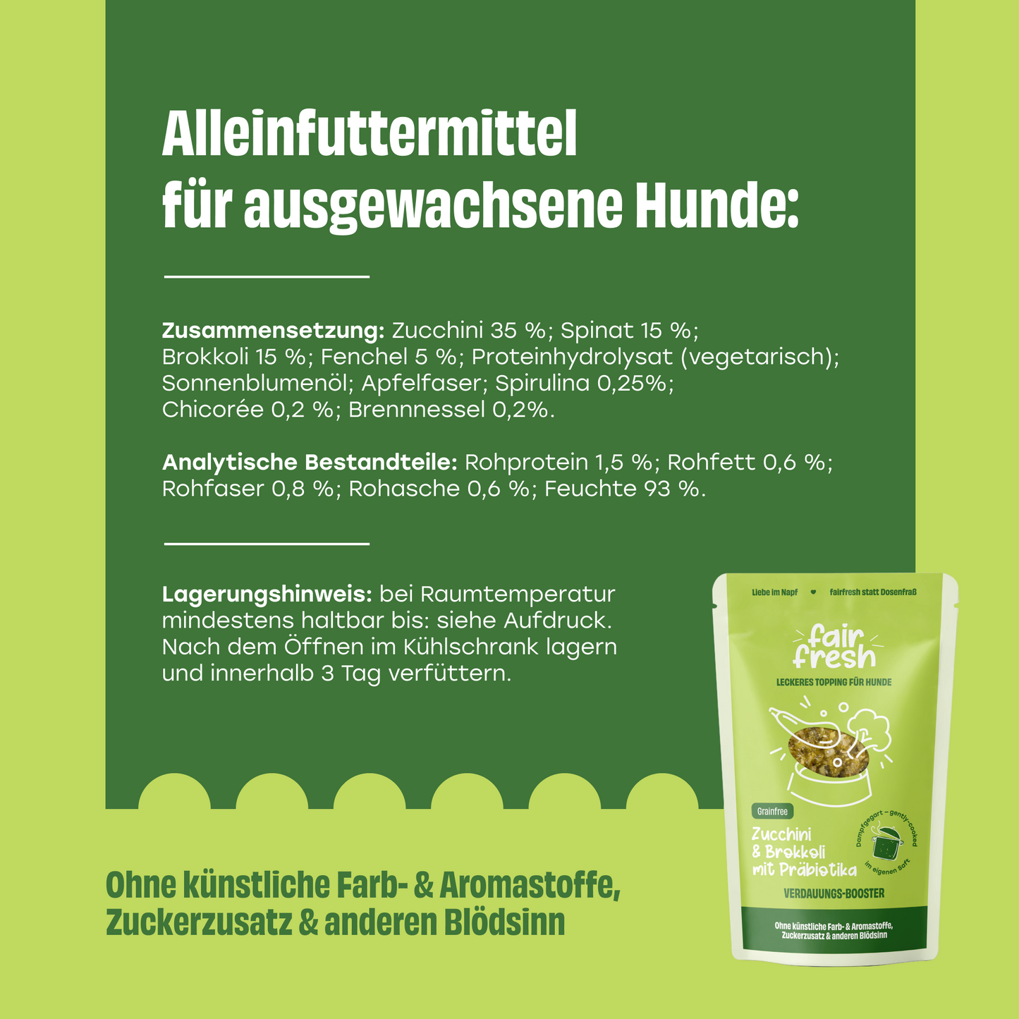 Topping mit Zucchini, Brokkoli und Präbiotika