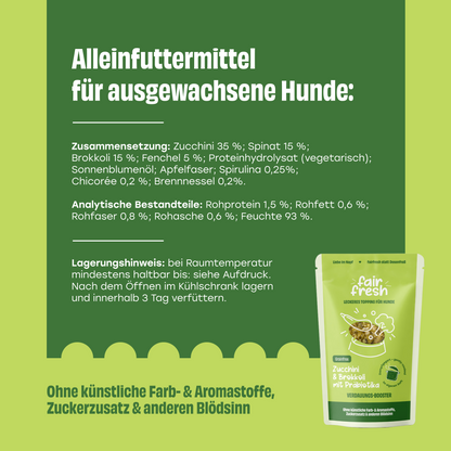 Topping mit Zucchini, Brokkoli und Präbiotika